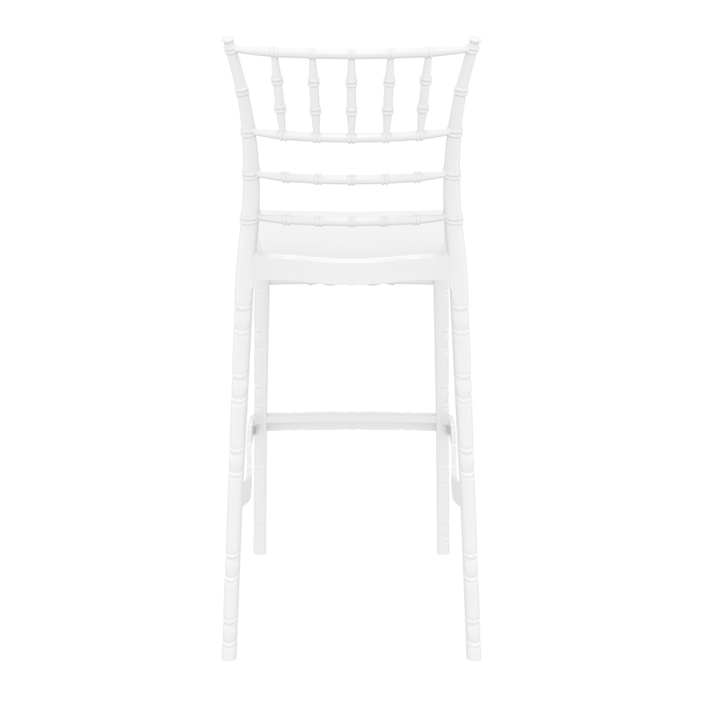Calhoun Glossy White Polycarbonate Bar Stools In Pair