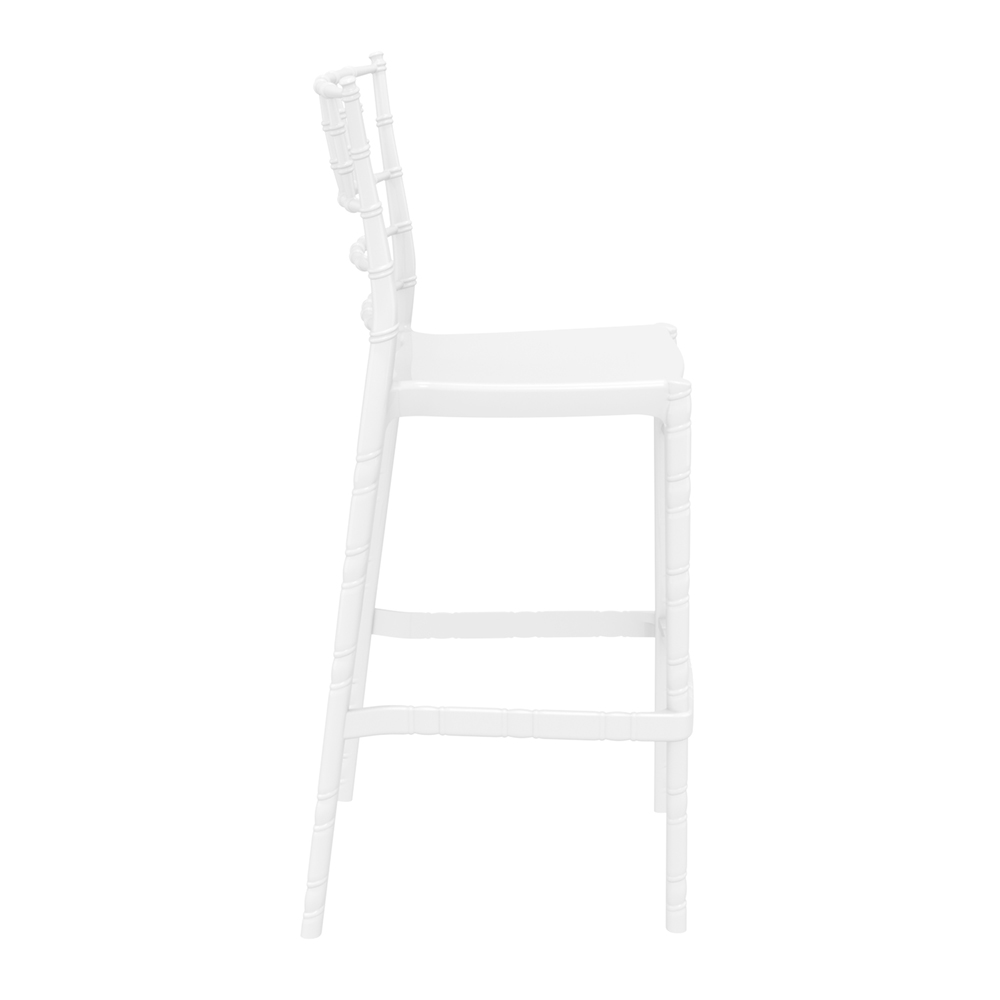 Calhoun Glossy White Polycarbonate Bar Stools In Pair