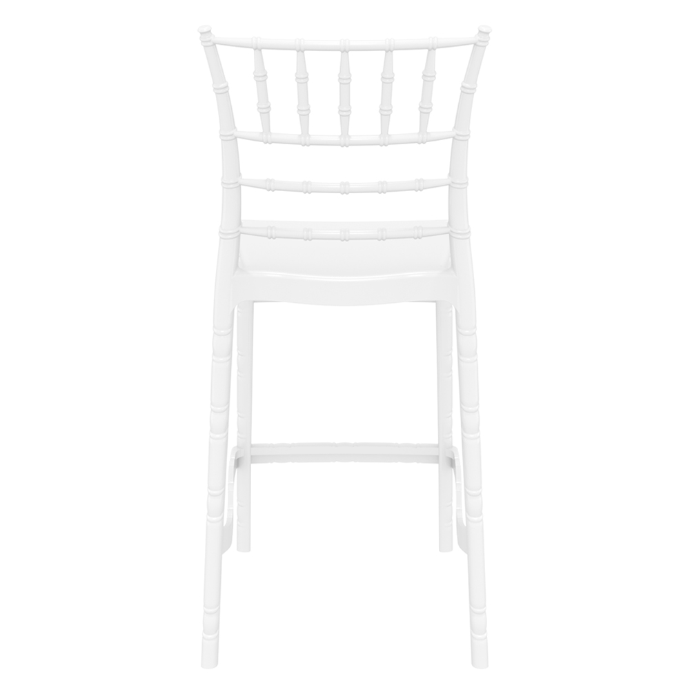 Calhoun Glossy White Polycarbonate Bistro Stools In Pair