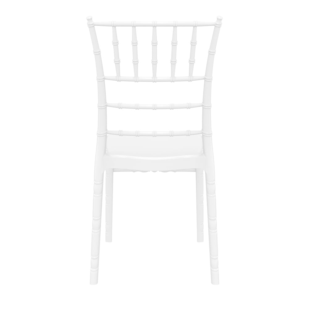 Calhoun Glossy White Polycarbonate Side Dining Chairs In Pair