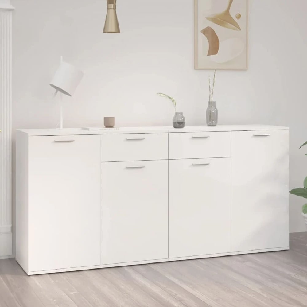 Read more about Calhoun high gloss sideboard with 4 doors 2 drawers in white
