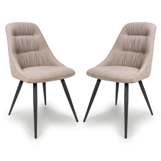 Read more about Calhoun natural linen effect fabric dining chairs in pair