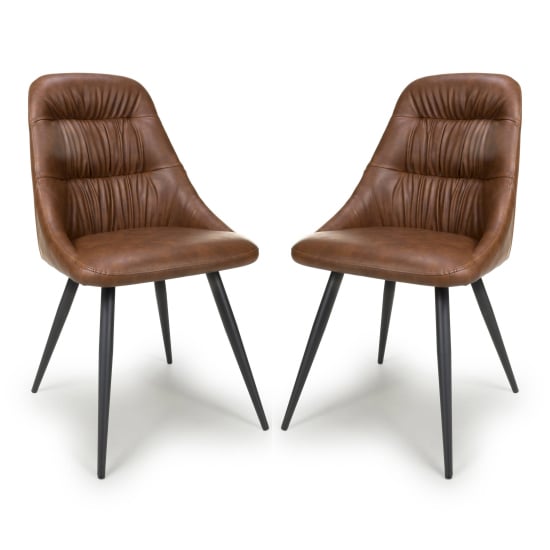 Read more about Calhoun tan faux leather dining chairs in pair