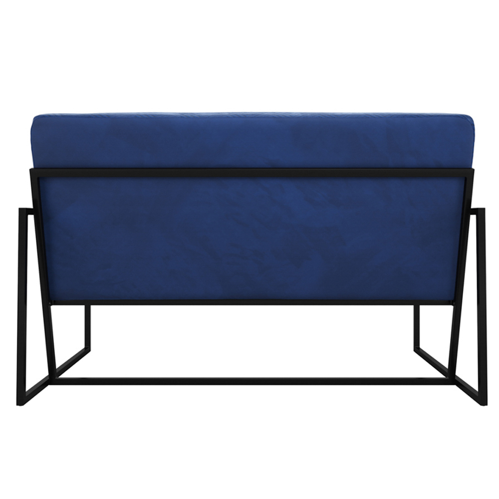 Calhoun Velvet 2 Seater Sofa With Metal Frame In Blue