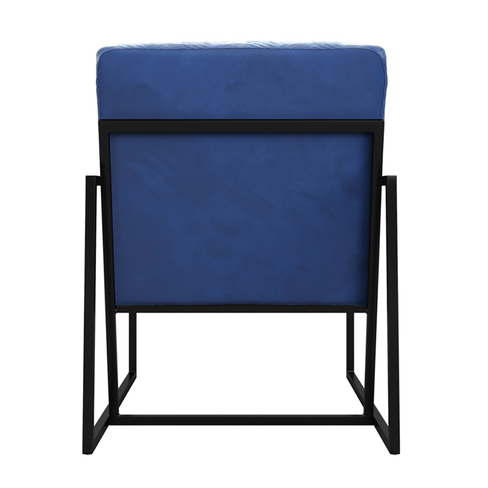 Calhoun Velvet Accent Chair With Metal Frame In Blue