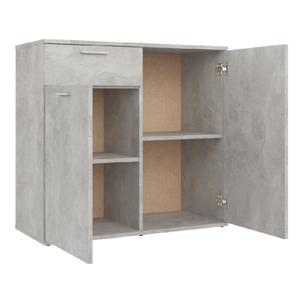 Calhoun Wooden Sideboard With 2 Doors 1 Drawer In Concrete Grey