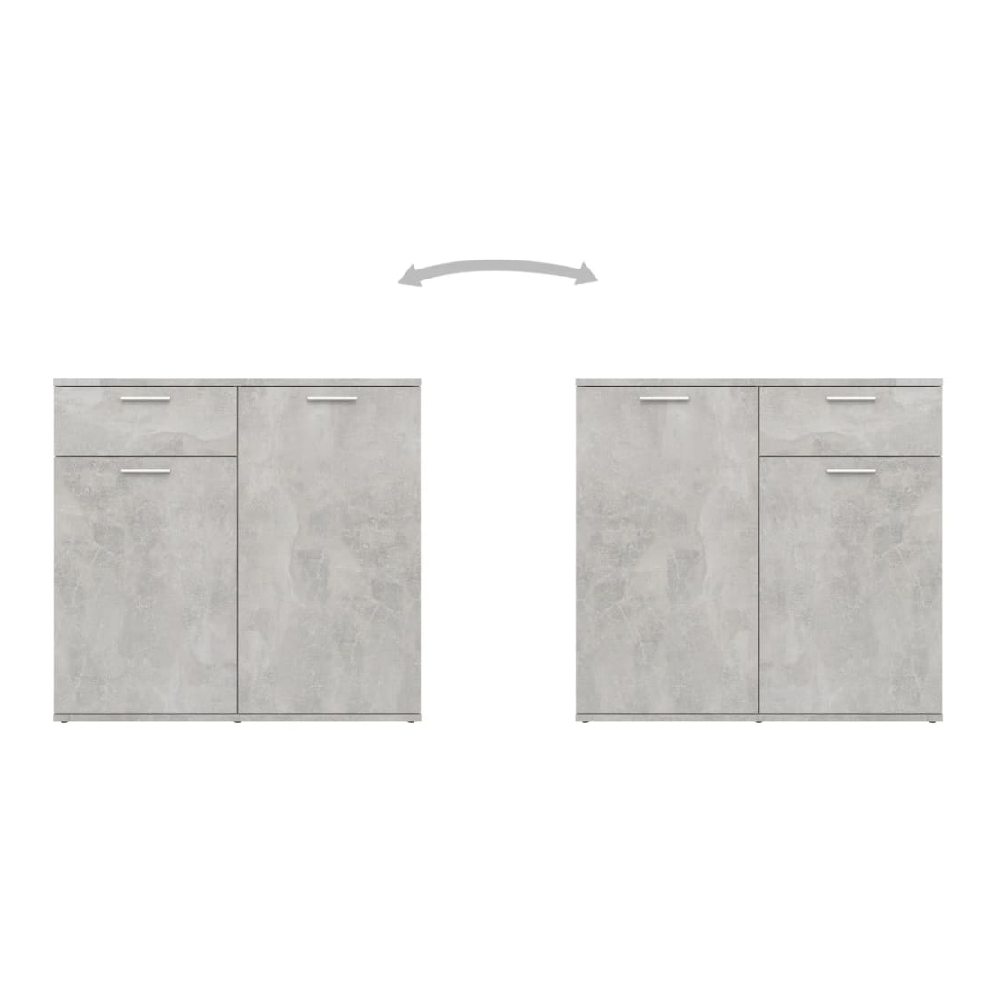 Calhoun Wooden Sideboard With 2 Doors 1 Drawer In Concrete Grey
