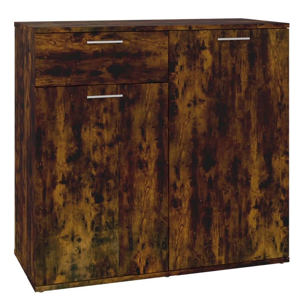 Calhoun Wooden Sideboard With 2 Doors 1 Drawer In Smoked Oak