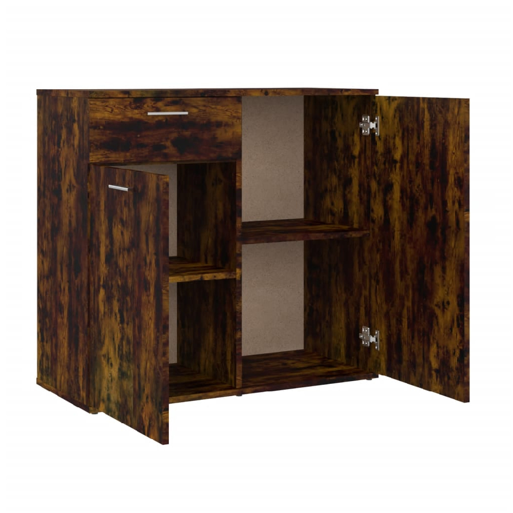 Calhoun Wooden Sideboard With 2 Doors 1 Drawer In Smoked Oak