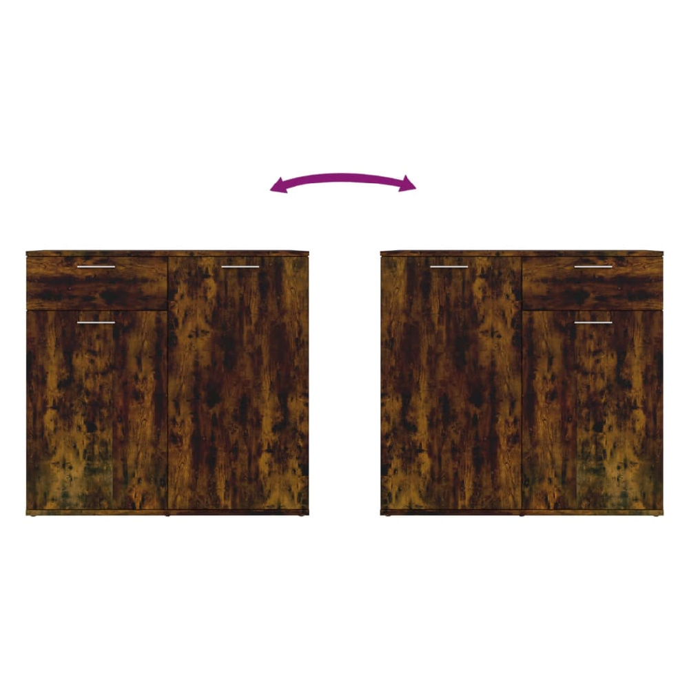 Calhoun Wooden Sideboard With 2 Doors 1 Drawer In Smoked Oak