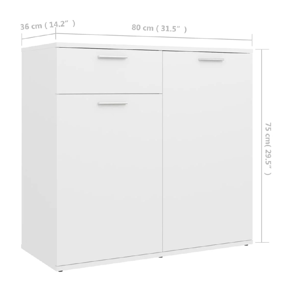 Calhoun Wooden Sideboard With 2 Doors 1 Drawer In White