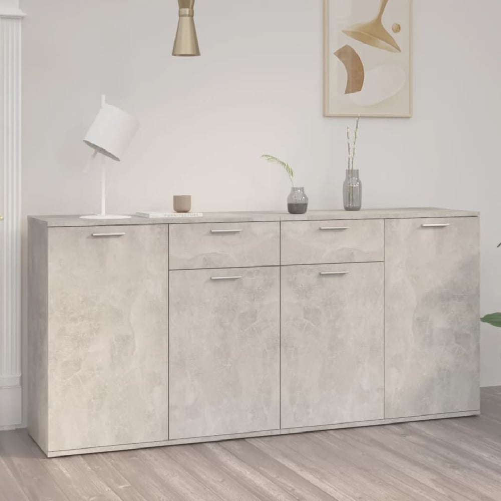Read more about Calhoun wooden sideboard with 4 doors 2 drawers in concrete grey