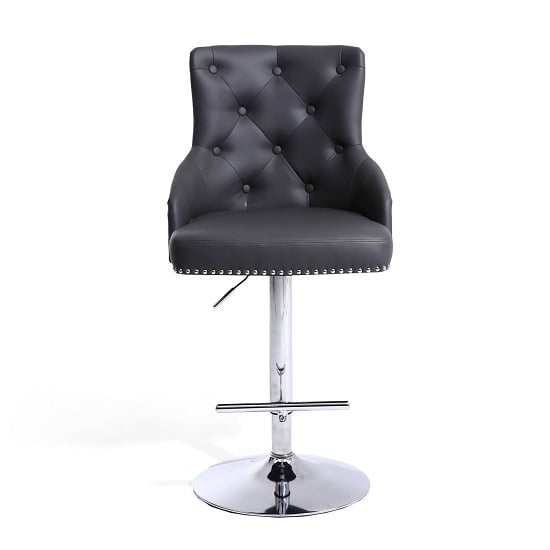 Rivne Bar Stool In Graphite Grey With Polished Chrome Base_2