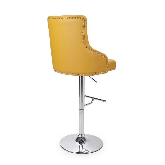 Calico Bar Stool In Yellow With Polished Chrome Base FiF