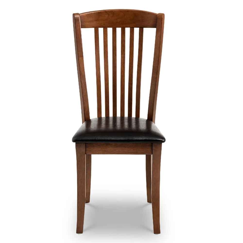 Calico Mahogany Wooden Dining Chairs in Pair