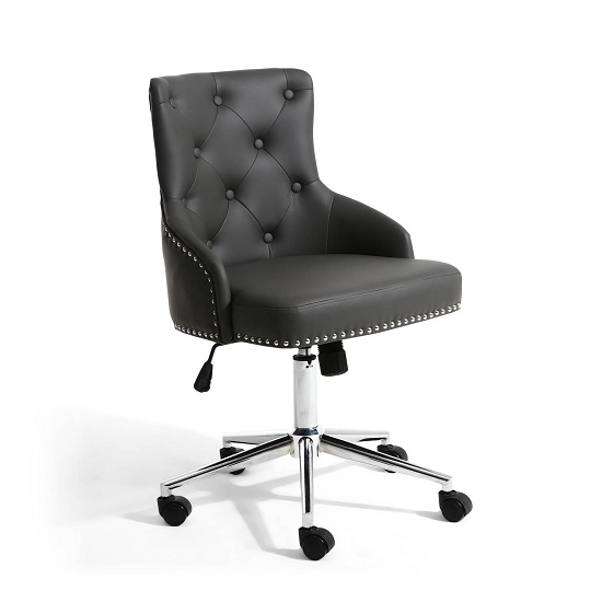 Read more about Rivne office chair in graphite grey with chrome base