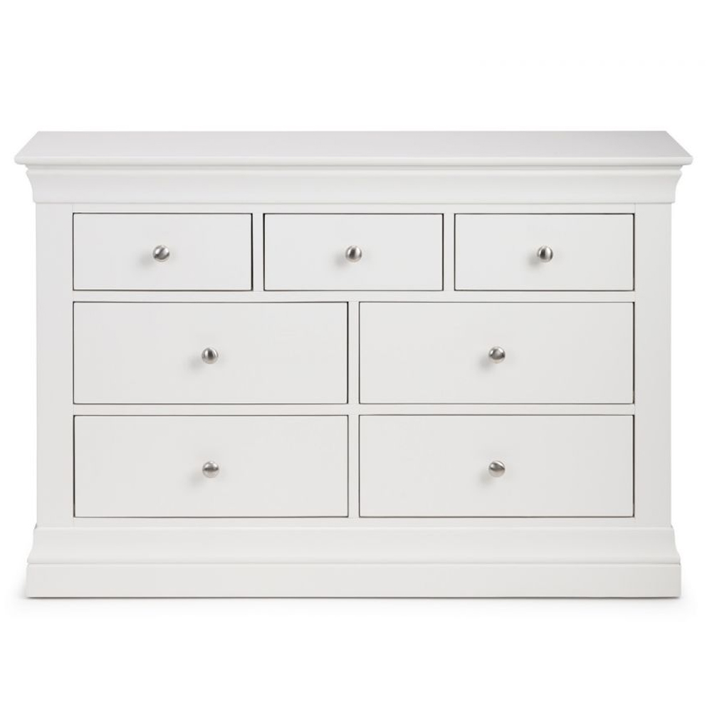 Calida Wooden Chest Of 7 Drawers In Lacquer White