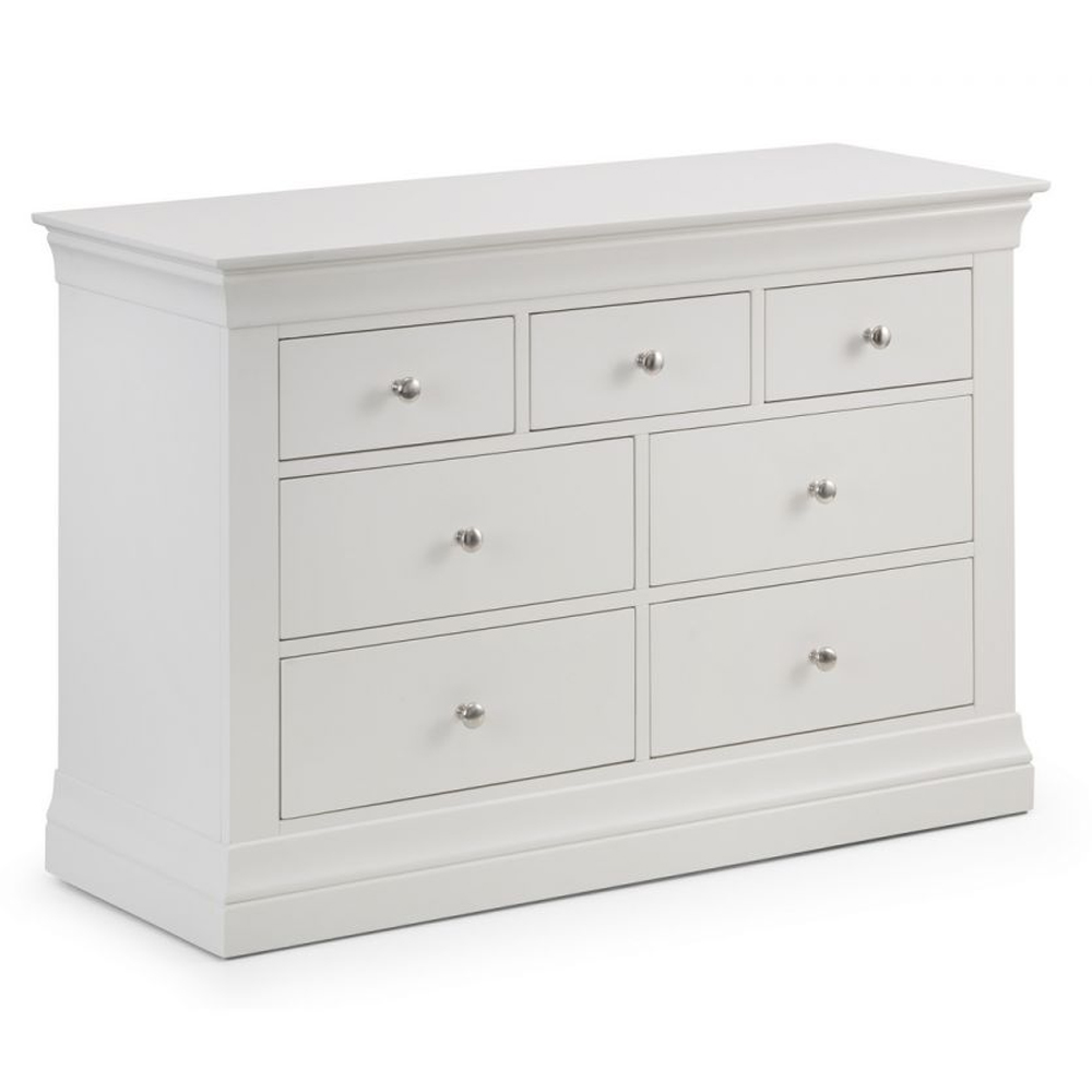 Calida Wooden Chest Of 7 Drawers In Lacquer White