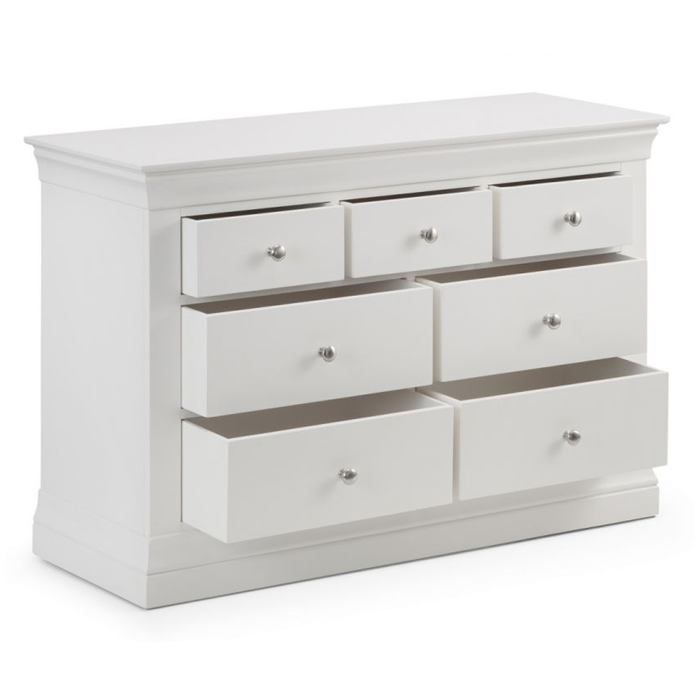 Calida Wooden Chest Of 7 Drawers In Lacquer White