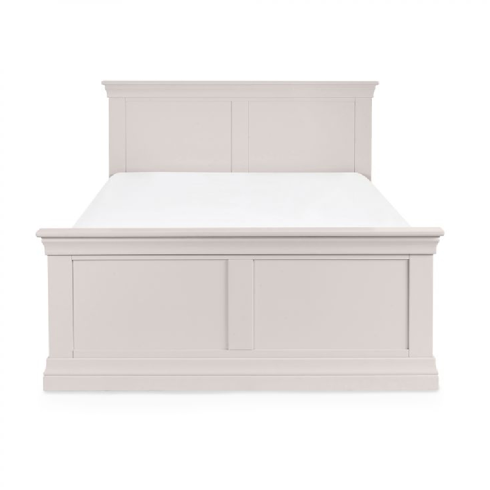 Calida Wooden King Size Bed In Light Grey