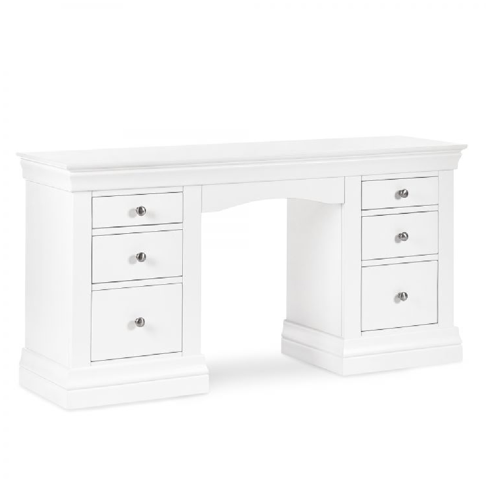 Calida Wooden Dressing Table With 6 Drawers In White