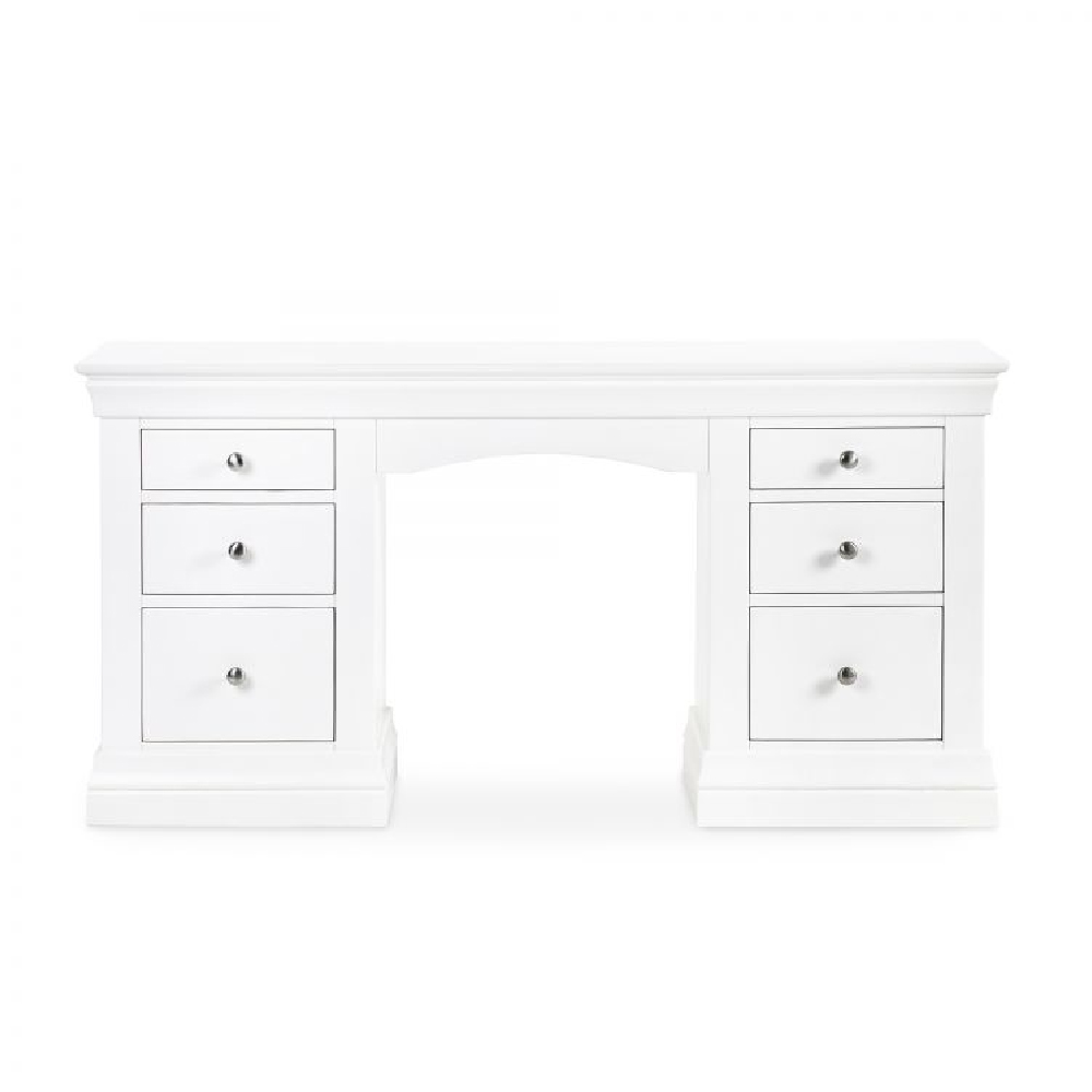 Calida Wooden Dressing Table With 6 Drawers In White