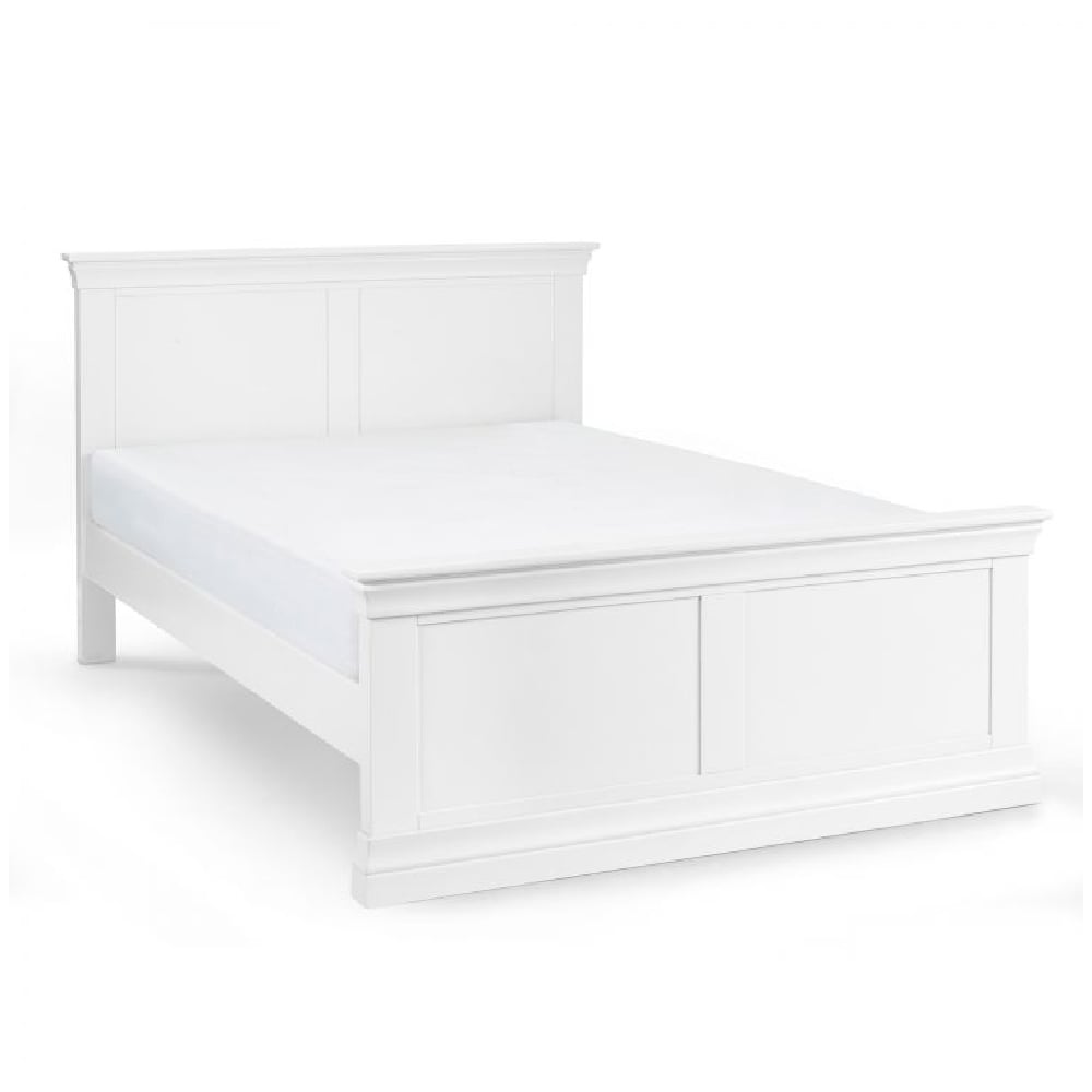 Calida Wooden Double Bed In White