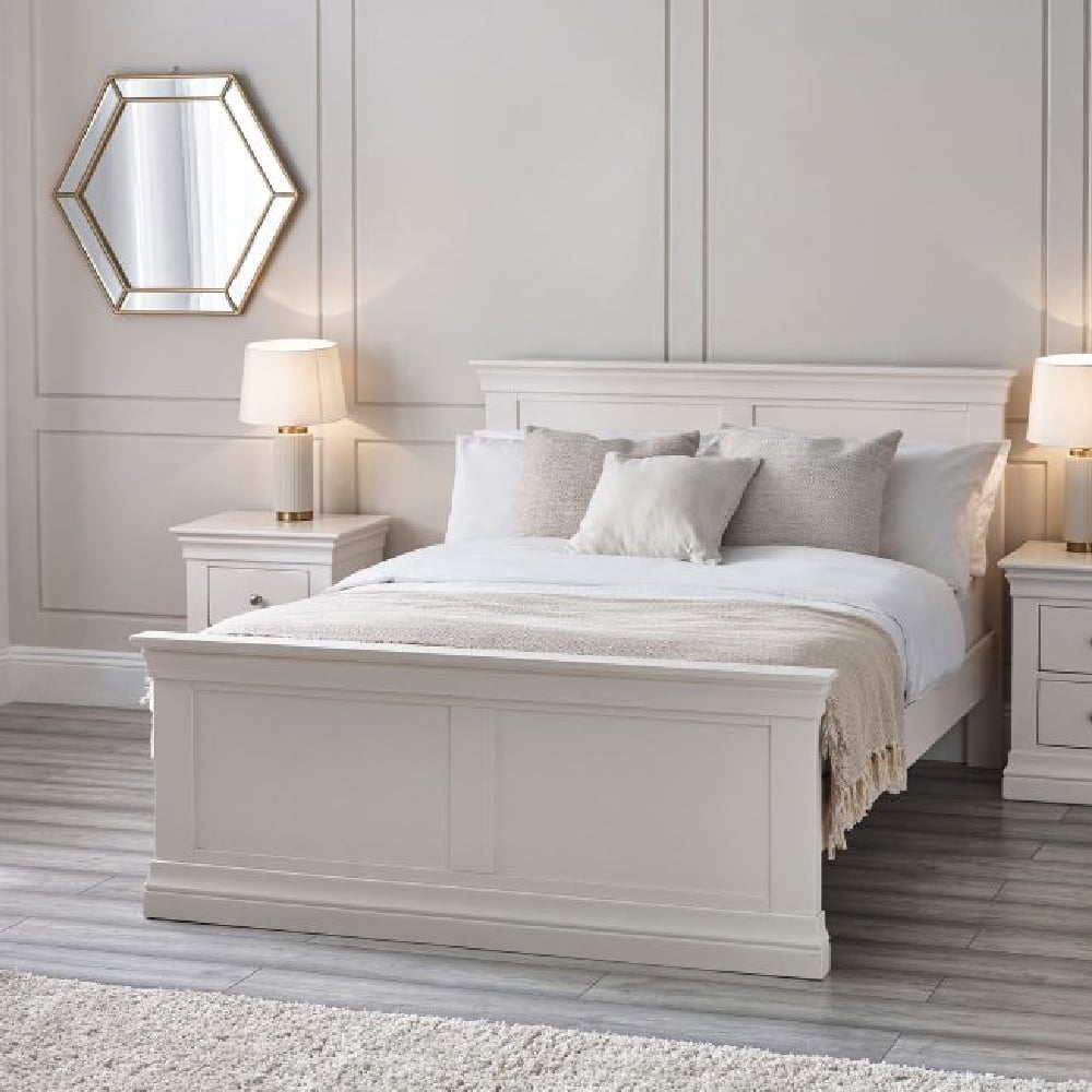 Read more about Calida wooden king size bed in white