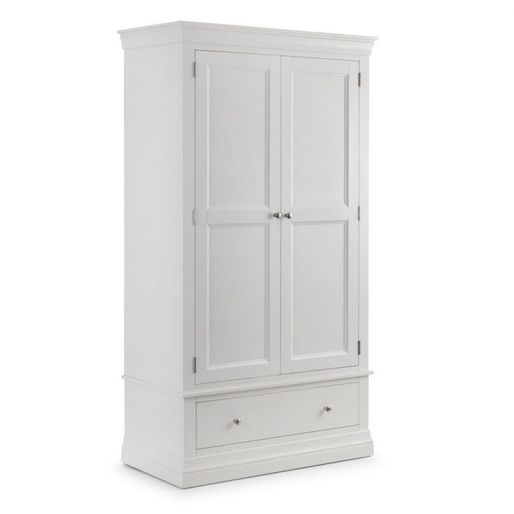 Read more about Calida wooden wardrobe with 2 doors 1 drawer in lacquer white