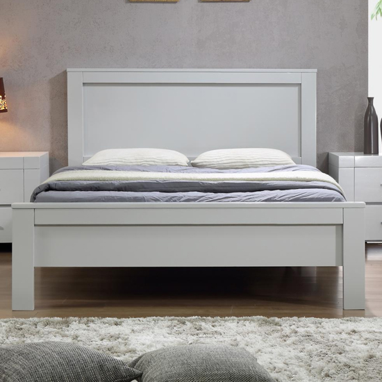 California Wooden King Size Bed In Grey FiF