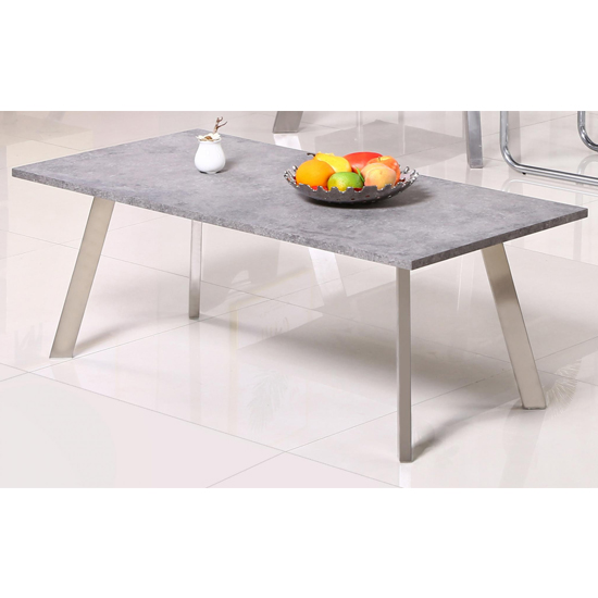 Product photograph of Candie Concrete Effect Coffee Table With Brushed Steel Legs from Furniture in Fashion