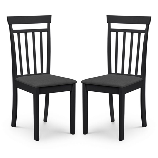 Photo of Calista black wooden dining chairs in pair