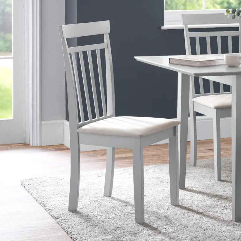 Calista Grey Wooden Dining Chairs in Pair