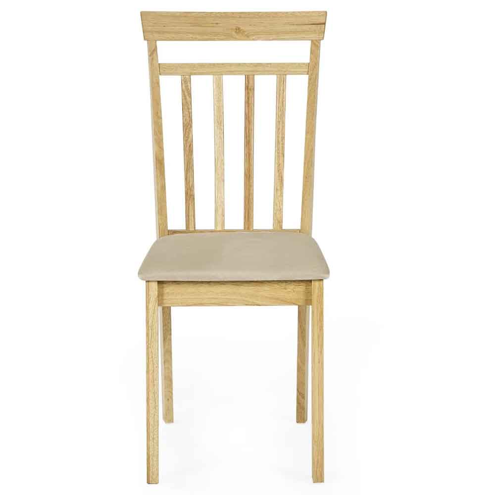 Calista Natural Oak Wooden Dining Chairs in Pair