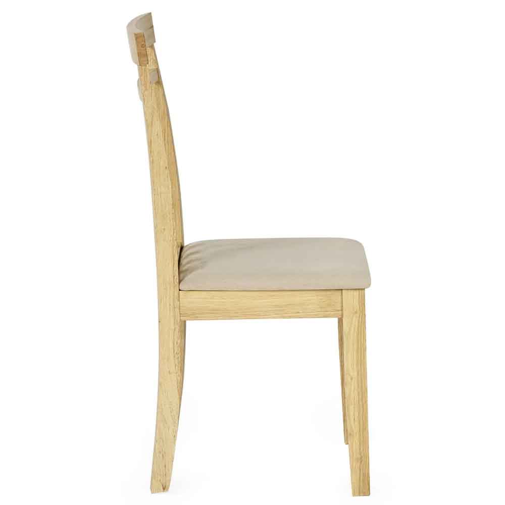 Calista Natural Oak Wooden Dining Chairs in Pair