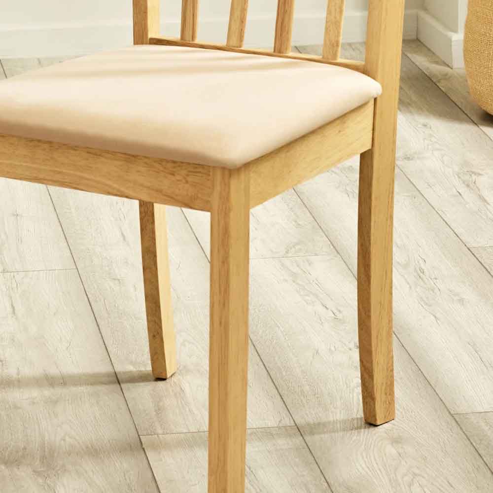 Calista Natural Oak Wooden Dining Chairs in Pair