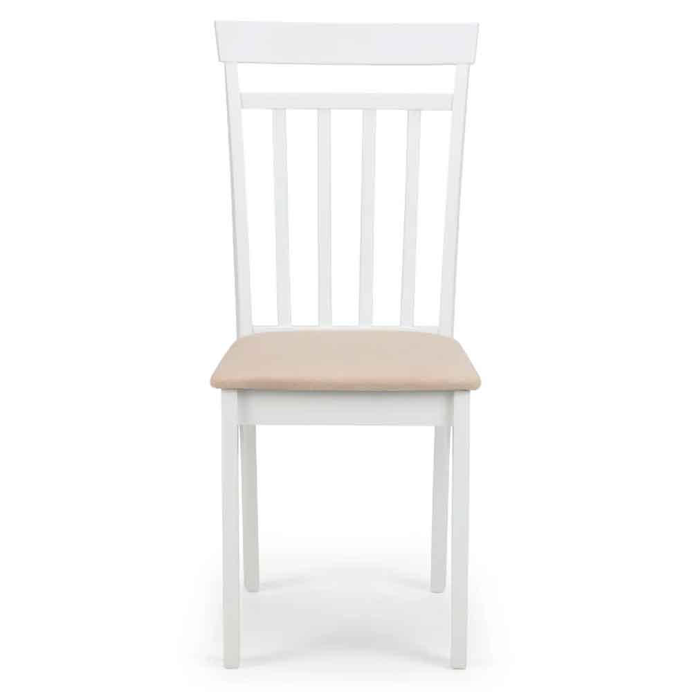 Calista White Wooden Dining Chairs in Pair