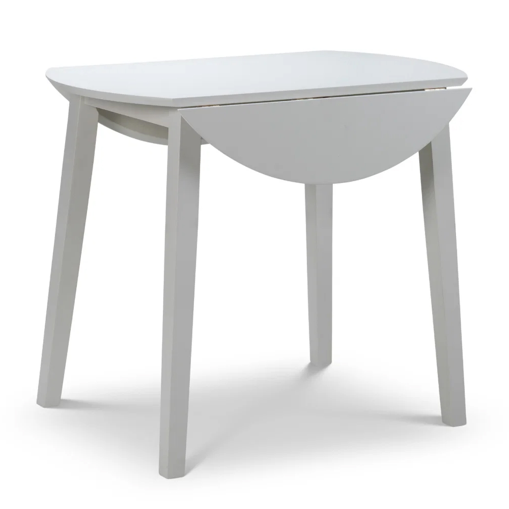 Calista Wooden Dropleaf Dining Table with 2 Chairs in Grey