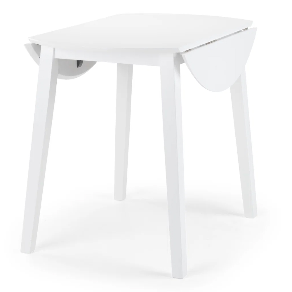 Calista Wooden Dropleaf Dining Table with 2 Chairs in White