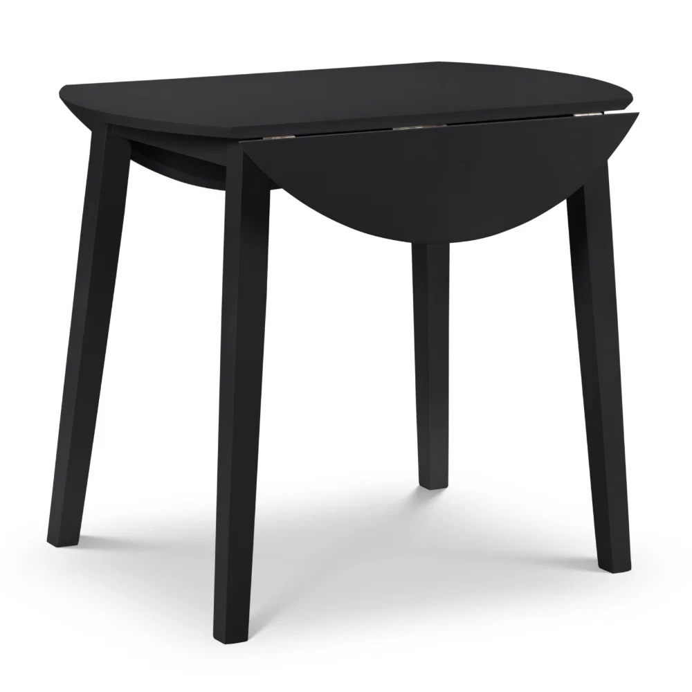 Calista Wooden Dropleaf Dining Table with 4 Chairs in Black