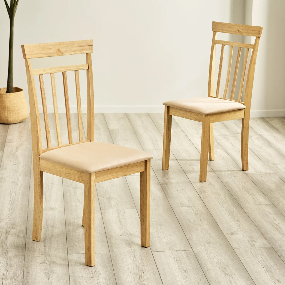 Calista Wooden Dropleaf Dining Table with 4 Chairs in Natural