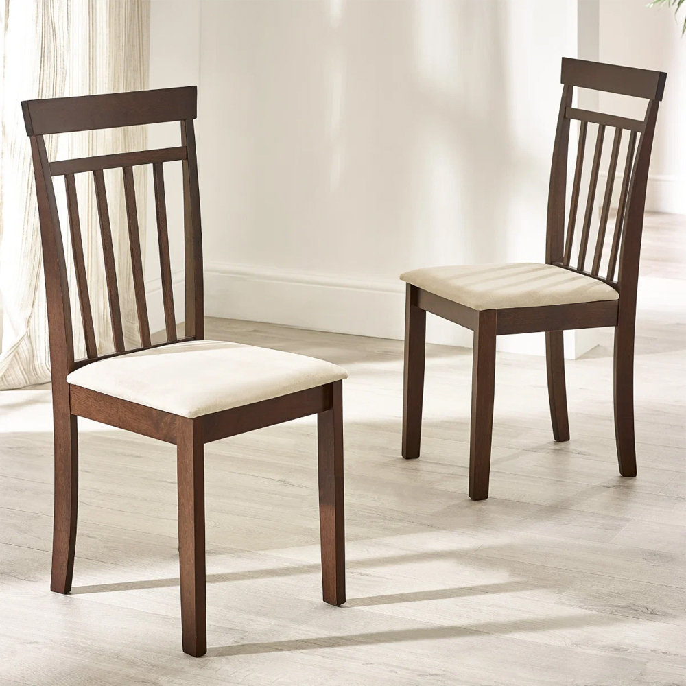 Calista Wooden Dropleaf Dining Table with 4 Chairs in Walnut