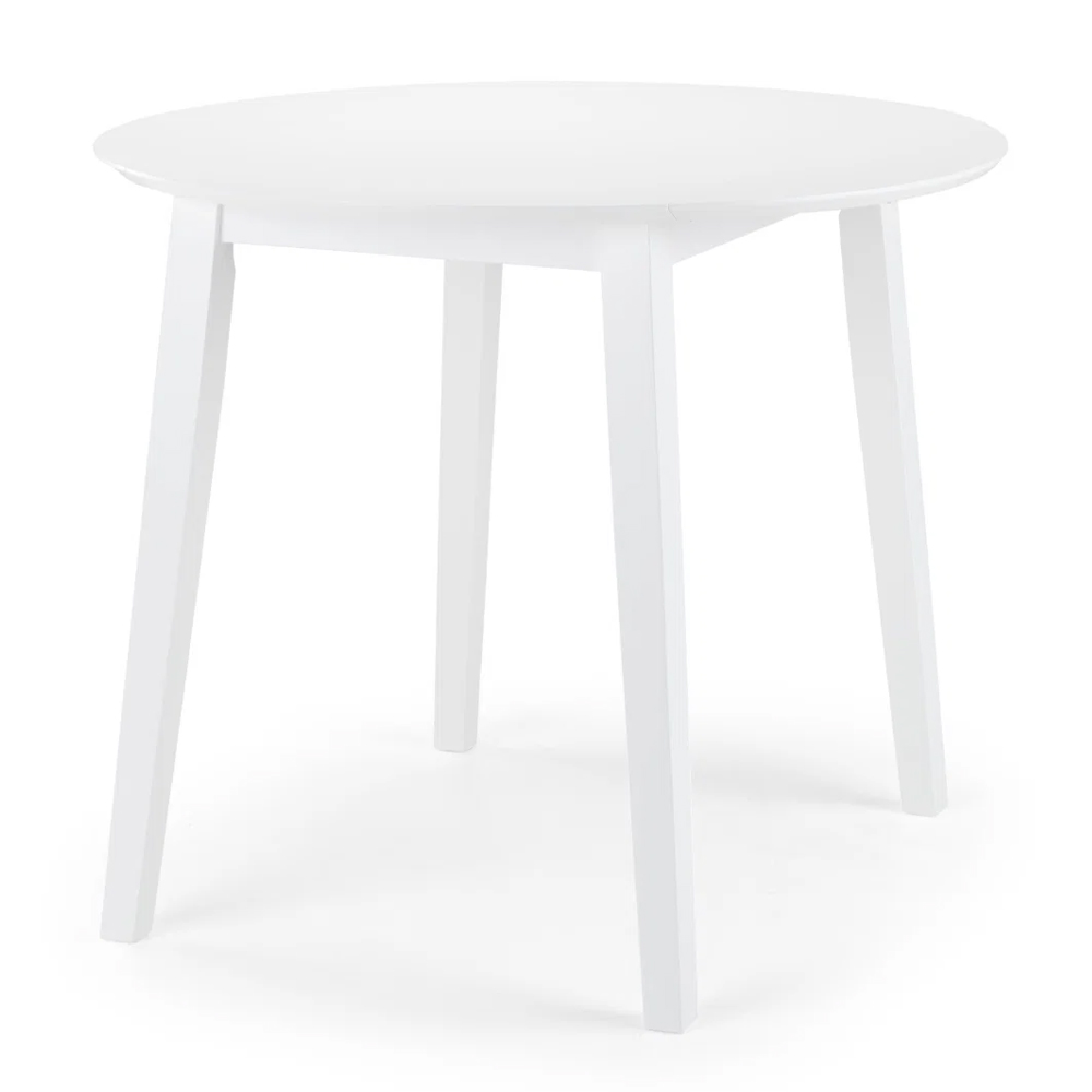 Calista Wooden Dropleaf Dining Table with 4 Chairs in White