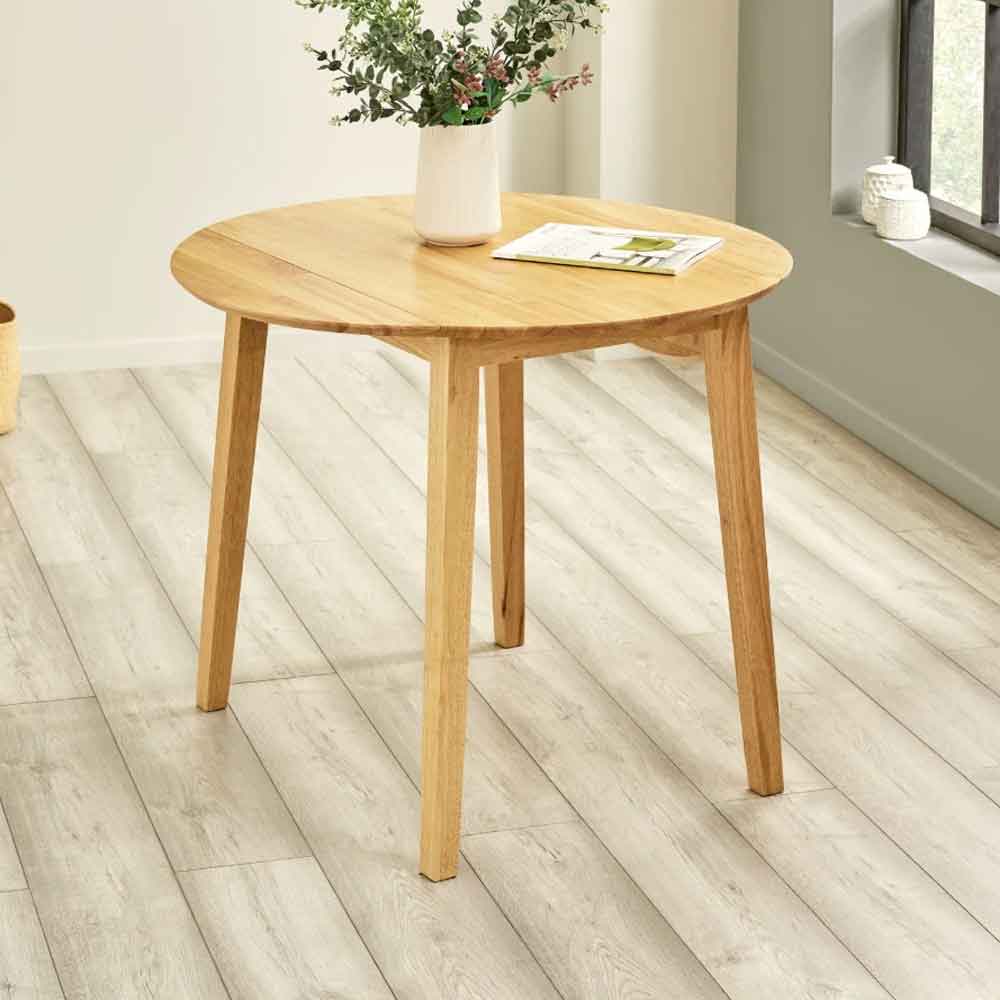 Calista Wooden Dropleaf Dining Table in Natural Oak