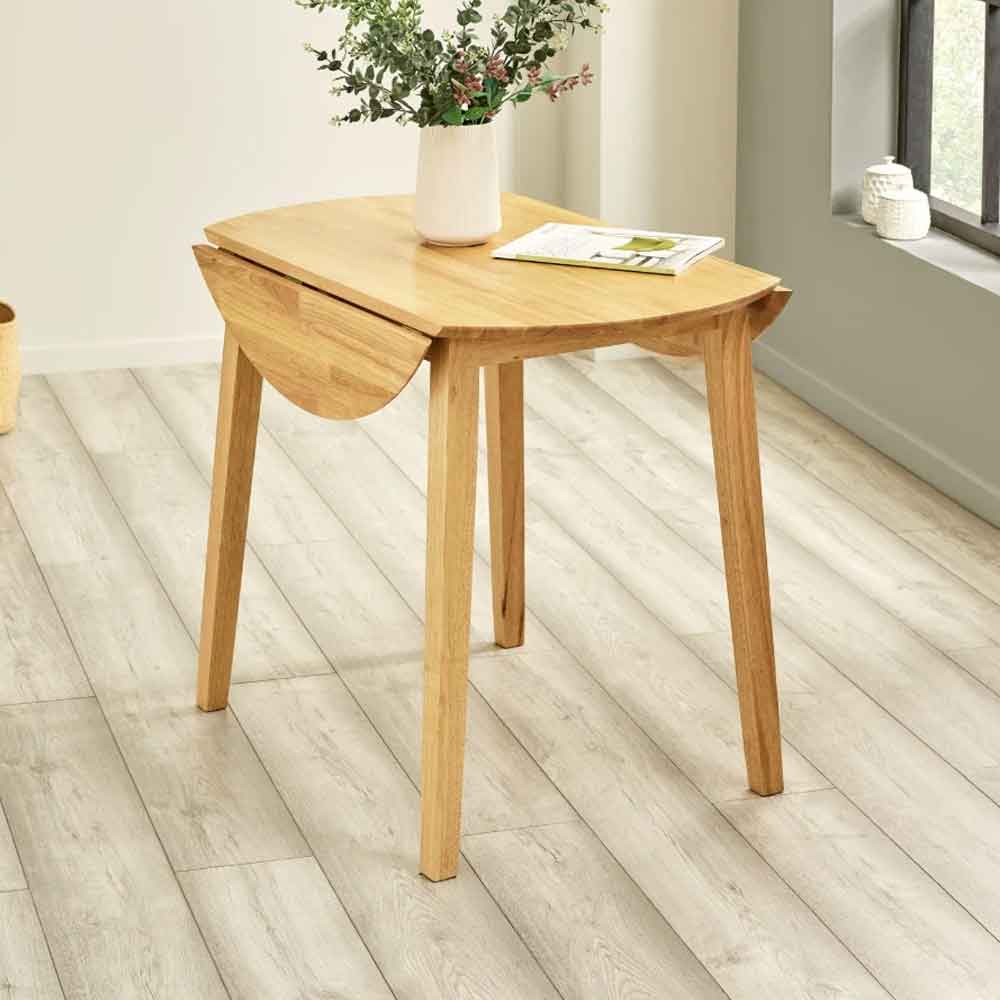 Calista Wooden Dropleaf Dining Table in Natural Oak