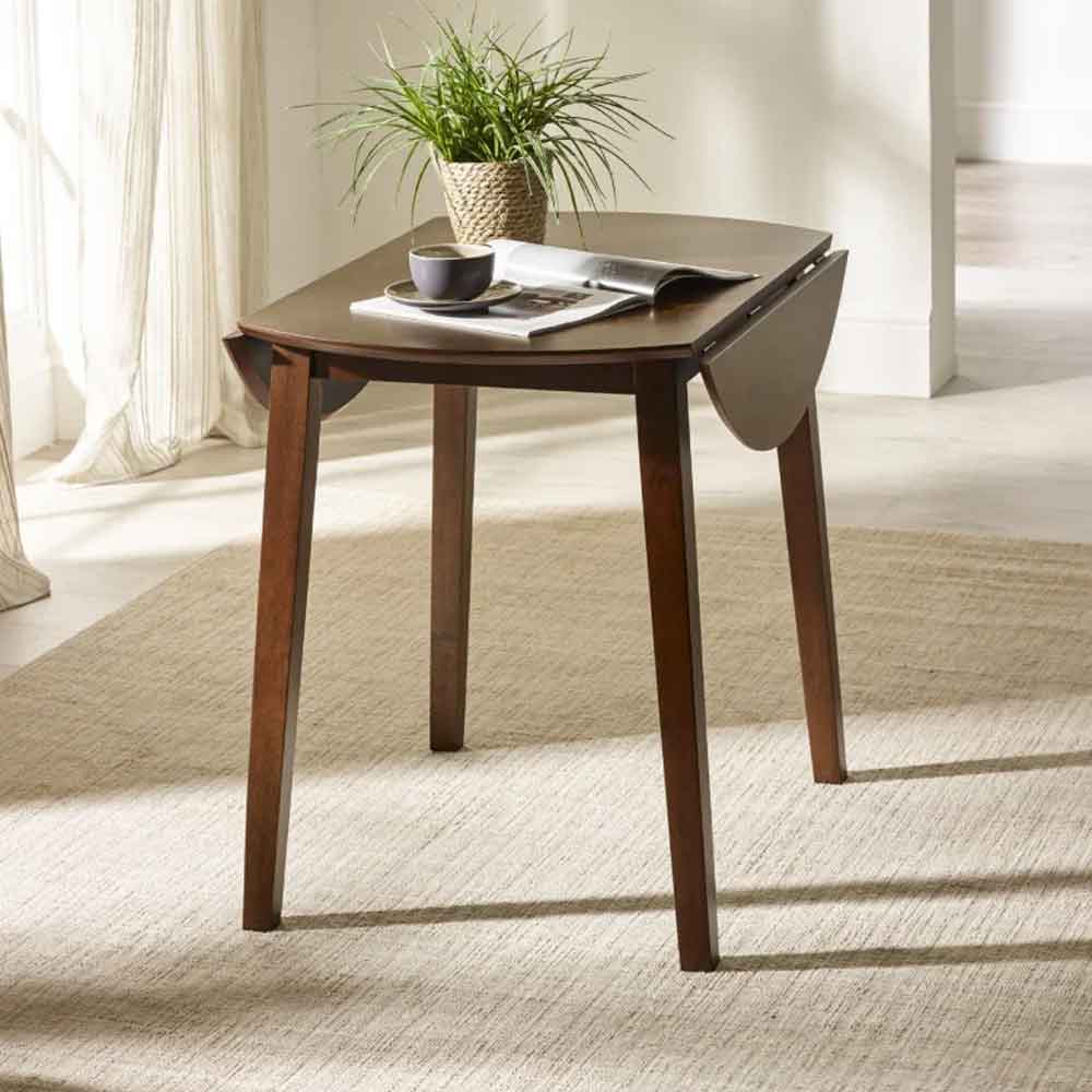 Calista Wooden Dropleaf Dining Table in Walnut
