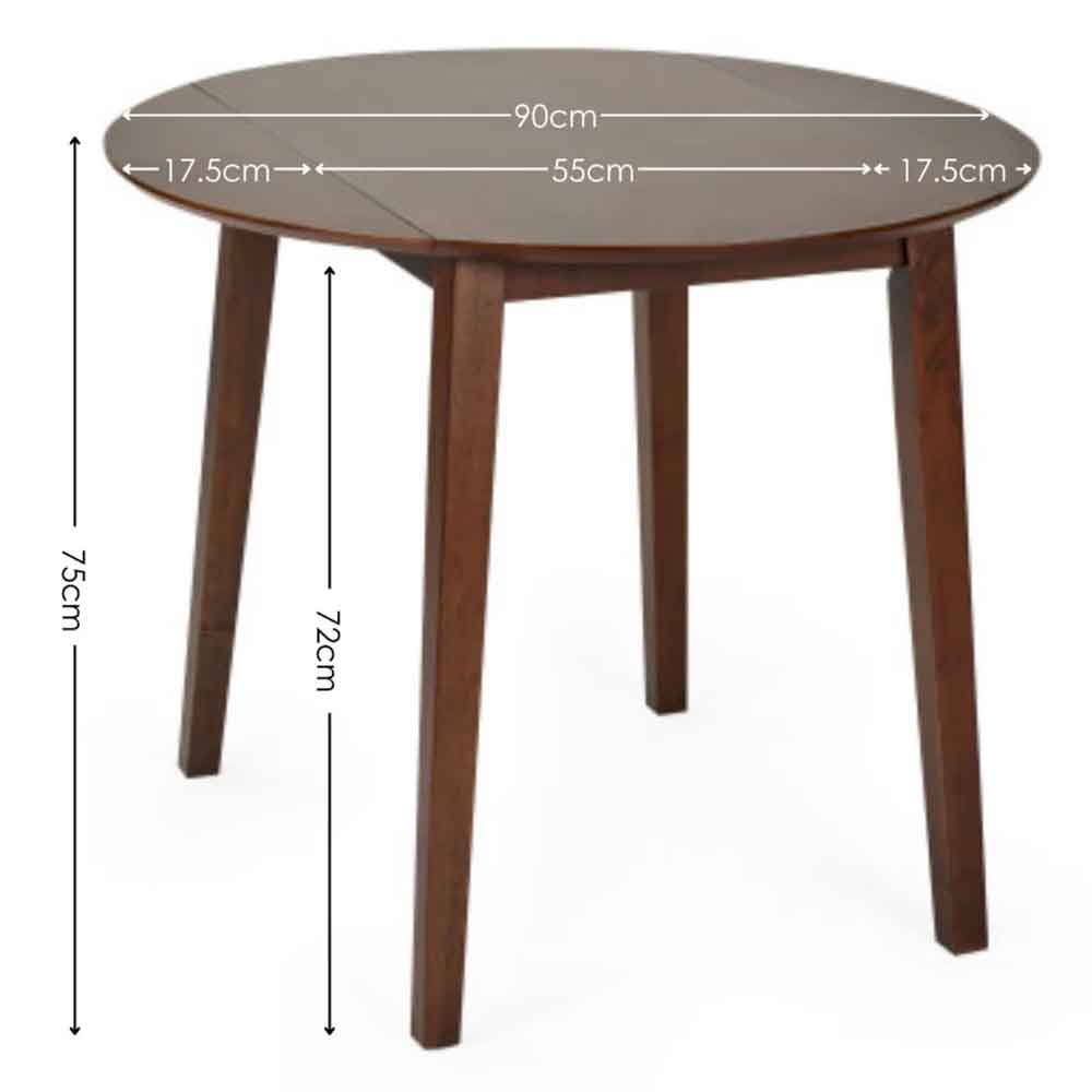 Calista Wooden Dropleaf Dining Table in Walnut