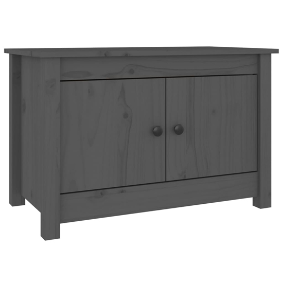 Calistoga Pinewood Shoe Storage Bench With 2 Doors In Grey Furniture