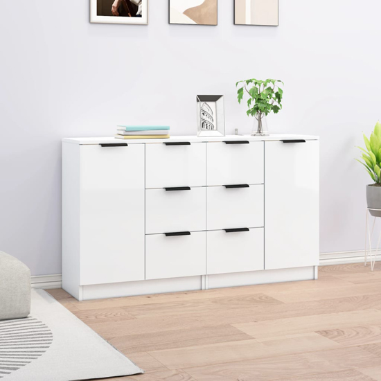 Read more about Calix high gloss sideboard with 2 doors 6 drawers in white