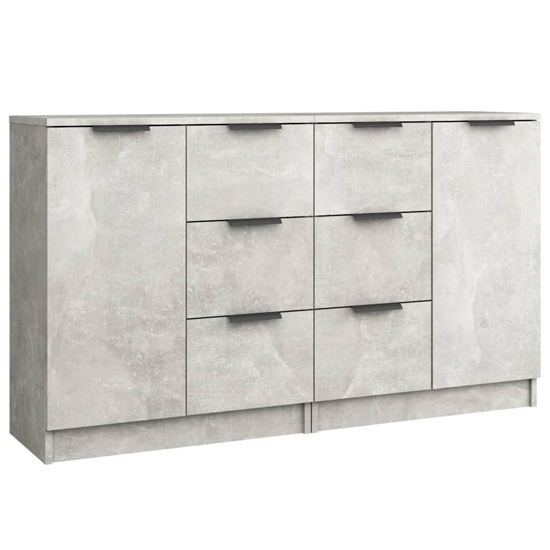 Calix Wooden Sideboard With 2 Doors 6 Drawers In Concrete Effect